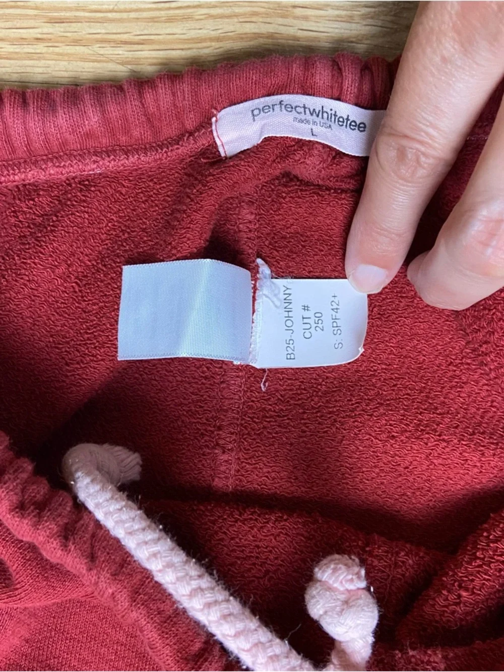 PERFECT WHITE TEE Johnny Easy Sweatpants French Terry Cranberry Size L